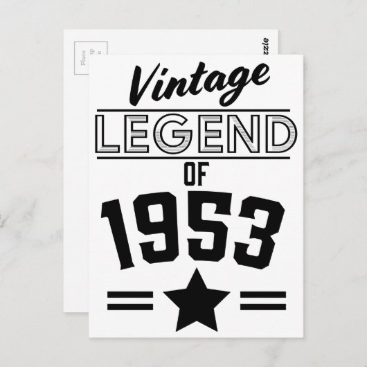Vintage Legende von 1953 Postkarte (Vorne/Hinten)