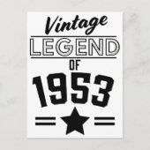 Vintage Legende von 1953 Postkarte (Vorderseite)