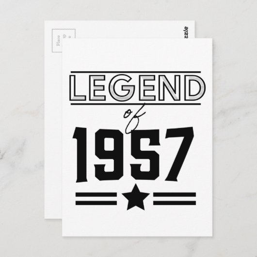 Vintage Legende von 1957 Postkarte (Vorne/Hinten)