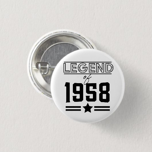 Vintage Legende von 1958 Button (Vorne & Hinten)