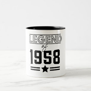 Vintage Legende von 1958 Zweifarbige Tasse