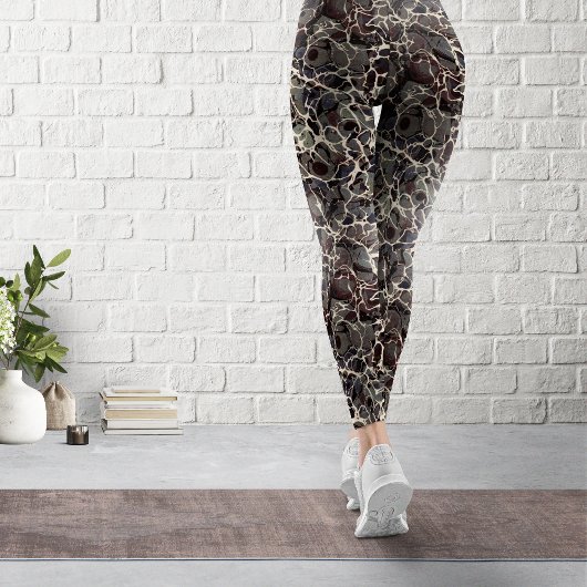 Vintage Leggings aus schwarzem Marmor