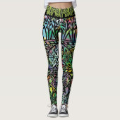 Vintage Leggings von Boho gesteinigtes Glasmuster (Vorderseite)