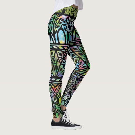 Vintage Leggings von Boho gesteinigtes Glasmuster (Rechts)