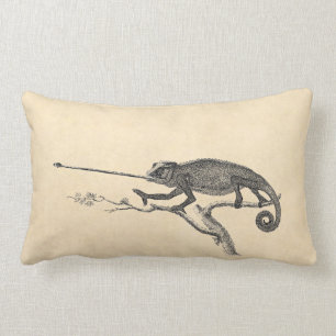 Vintage-Leguan-Chamäleon-Illustrationsvorlage Lendenkissen