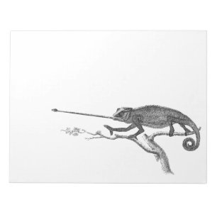 Vintage-Leguan-Chamäleon-Illustrationsvorlage Notizblock