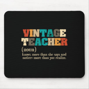 Vintage-Lehrer-Definition Lehre Zurück zur Schule Mousepad