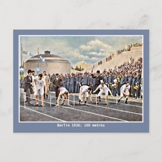 Vintage Leichtathletik 100 m Berlin 1936 Postkarte (Vorderseite)