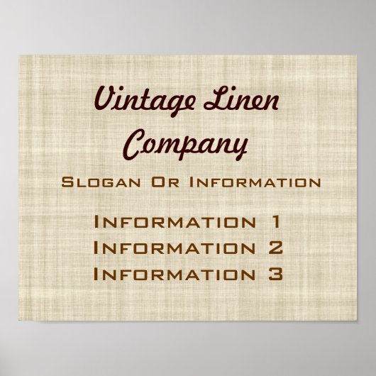 Vintage-Leinen-Großplakat-Schild Poster (Vorne)