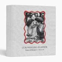 Vintage Leinen Hochzeitsplaner mit individuellem P
