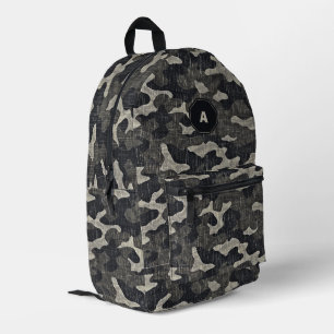 Vintage Leinen Tarnmuster Bedruckter Rucksack