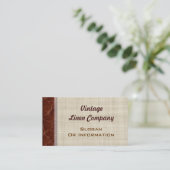 Vintage Leinen-und Leder-Geschäfts-Karten Visitenkarte (Stehend Vorderseite)