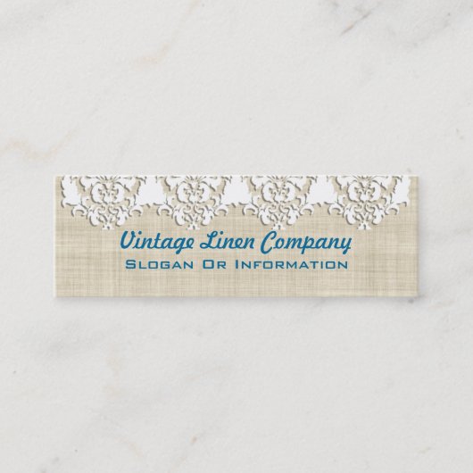 Vintage Leinen-und Spitze-Geschäfts-Karten Mini Visitenkarte (Vorderseite)
