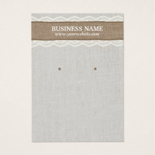 Vintage Leinenburlap- und Lace-Earring-Anzeige