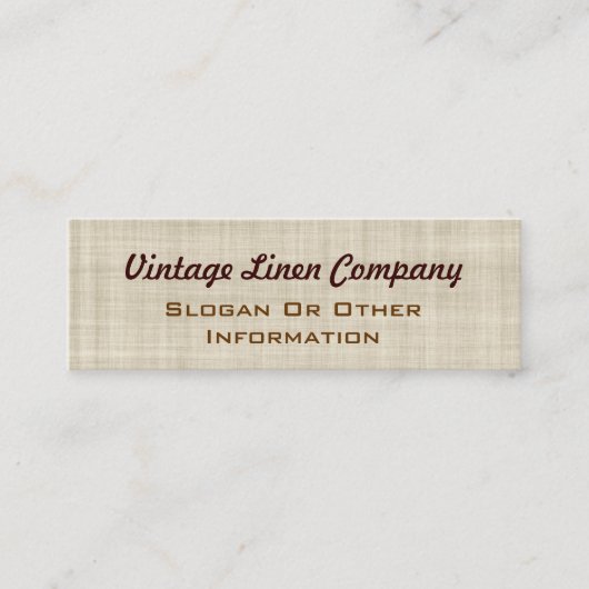 Vintage Leinengeschäfts-Karten Mini Visitenkarte (Vorderseite)