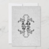 Vintage Leinenschau- und Zierbindungsparty Einladung (Rückseite)