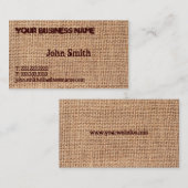 Vintage Leinwand-Beschaffenheits-rustikales Visitenkarte (Vorne/Hinten)