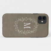 Vintage Leinwand-Blumenmonogramm Case-Mate iPhone Hülle (Rückseite (Horizontal))