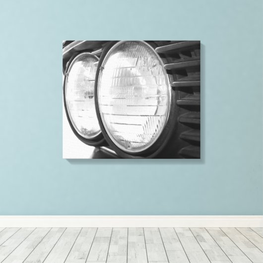 Vintage Leinwand der BMW-Scheinwerfer (Insitu (Holzboden))