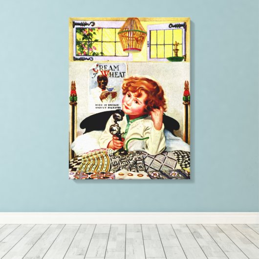 VINTAGE LEINWAND DER WEIZWERBUNG (Insitu (Holzboden))