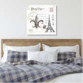 Vintage Leinwand des Eiffelturms (Insitu (Schlafzimmer))