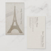 Vintage Leinwand Eiffelturm - Visitenkarte (Vorne/Hinten)