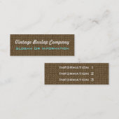 Vintage Leinwand-Geschäfts-Karten Mini Visitenkarte (Vorne/Hinten)