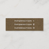 Vintage Leinwand-Geschäfts-Karten Mini Visitenkarte (Rückseite)