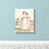 Vintage Leinwand "Kleine Beachcombers" (Insitu (Holzboden))