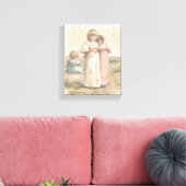 Vintage Leinwand "Kleine Beachcombers" (Insitu (Wohnzimmer))