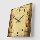 Vintage Leinwand-rustikaler hölzerner Blick Quadratische Wanduhr (Winkel)