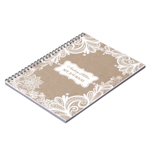 Vintage Leinwand und Spitze-Zeitschrift Notizblock (Linke Seite)