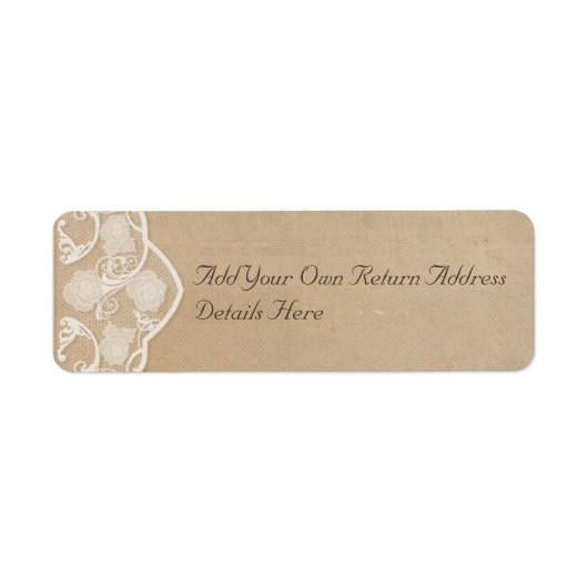 Vintage Leinwand und Spitzenaussehen Rücksendeadre (Vorne)