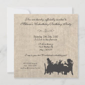 Vintage Leinwand-wütender Einladung (Rückseite)