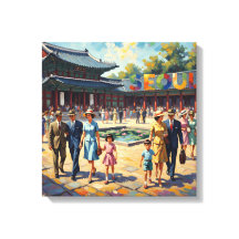 Vintage-Leinwandkunst im Hof des Seoul-Palastes