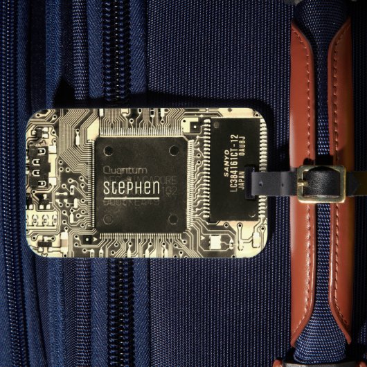 Vintage Leiterplatte Geek electronic PCB Gepäckanhänger (Vorderseite Insitu 4)