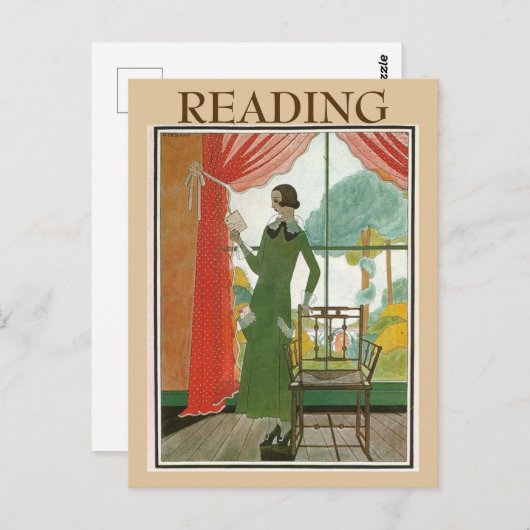 Vintage Lektüre, Text Postkarte ändern (Vorne/Hinten)