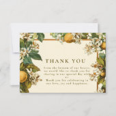 Vintage Lemon Blossom Botanical Wedding Dankeskarte (Vorderseite)