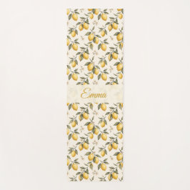 Vintage Lemon Blossom – Elegante botanische Zitrus Yogamatte
