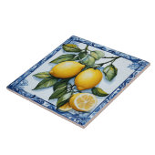 Vintage Lemon & Blue Border Keramik Tile Fliese (Seite)