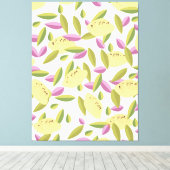 Vintage Lemon-Pattern-Stil Leinwanddruck (Insitu (Holzboden))