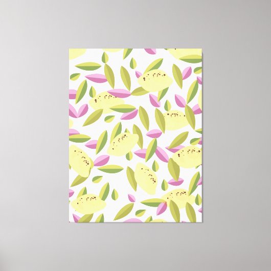 Vintage Lemon-Pattern-Stil Leinwanddruck (Vorderseite)