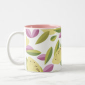 Vintage Lemon-Pattern-Stil Zweifarbige Tasse (Links)