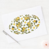 Vintage Lemonen Ovaler Aufkleber (Umschlag)