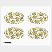 Vintage Lemonen Ovaler Aufkleber (Blatt)