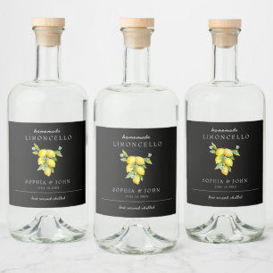 Vintage Lemons hausgemachte Flasche Alkoholflaschenetikett