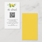 Vintage Lemons QR Code Hochzeitskarte Platzkarte (Vorne/Hinten)