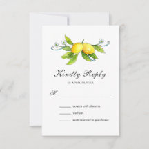 Vintage Lemons Wasserfarbenhochzeit RSVP Card