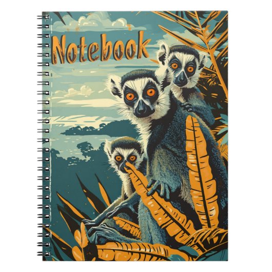 Vintage Lemur Notizblock (Vorderseite)