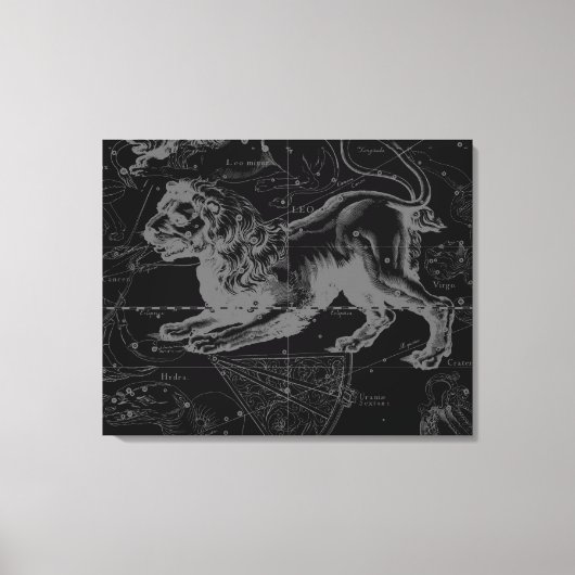Vintage Leokonstellation MapHevelius 1690 Leinwanddruck (Vorderseite)